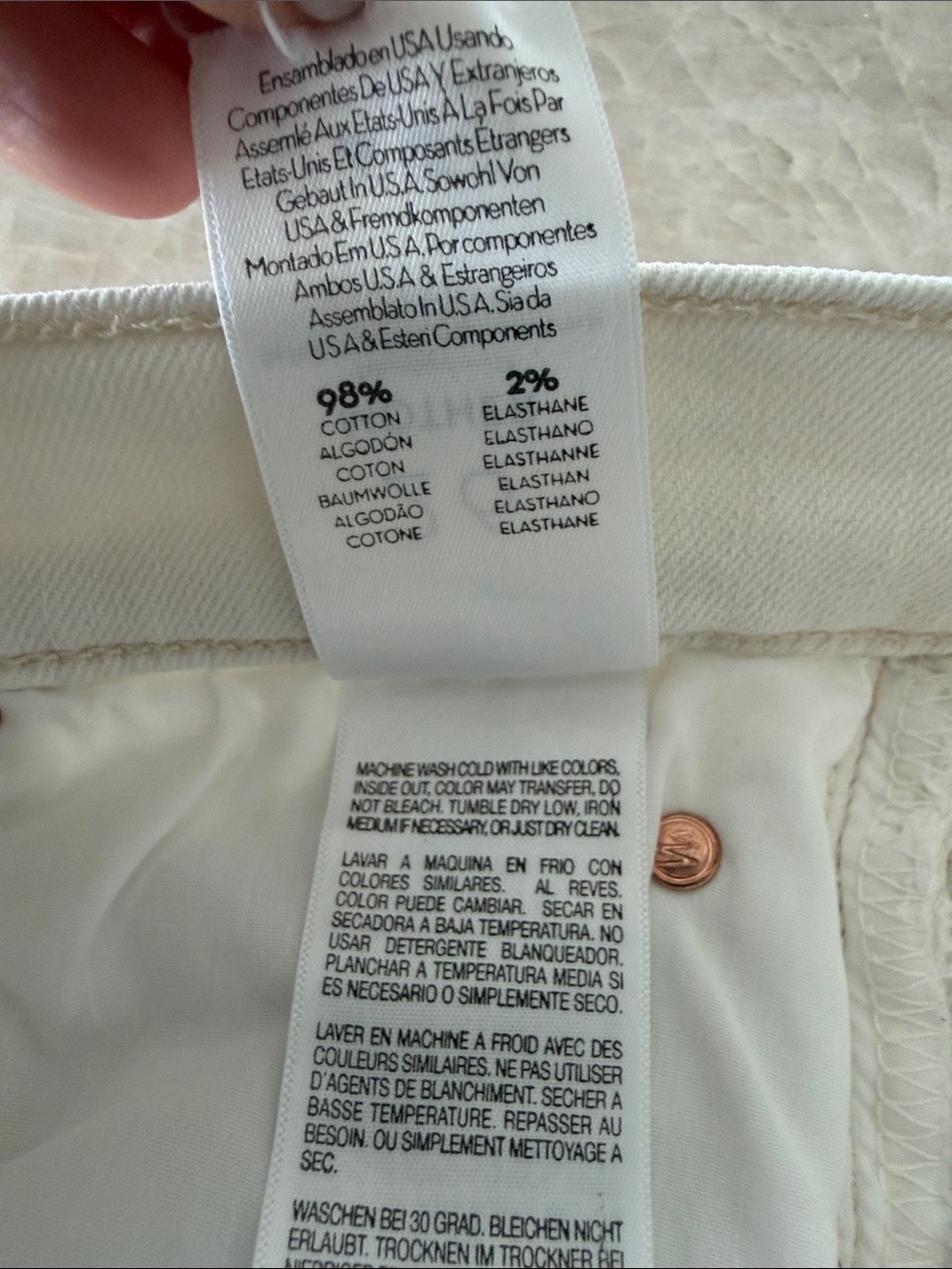 MOTHER The Rascal Ankle Snippet in Whipping the Cream Jeans Size 26 Fray Hem USA - Picture 7 of 8